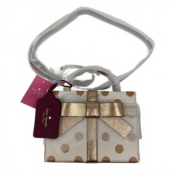 kate spade Handbags - kate spade Cream Gold Crossbody Bag Polka Dot Glitter
